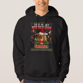 Det här är min julsötare Pommern Hund Ugly M Hoodie
