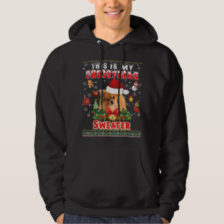 Det här är min julsötare Pommern Hund Ugly M Hoodie