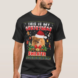 Det här är min julsötare Pommern Hund Ugly M T Shirt