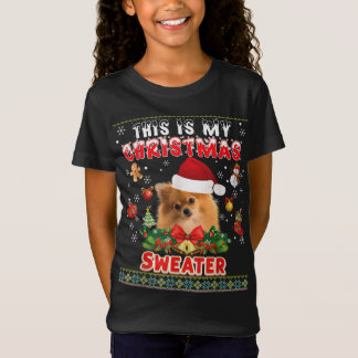 Det här är min julsötare Pommern Hund Ugly M T Shirt