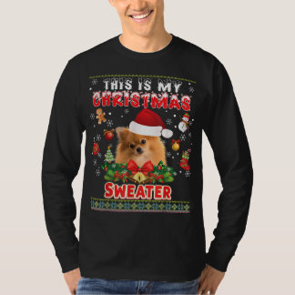 Det här är min julsötare Pommern Hund Ugly M T Shirt