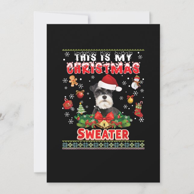 Det här är min julsötare Schnauzer Hund Ugly Me Meddelande (Framsida)