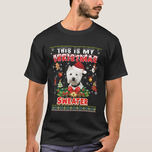 Det här är min julsötare Westie Hund Ugly Merry T Shirt (Framsida)