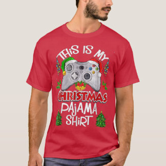 Det här är min julvideo Pajama Santa Hat Gamer  T Shirt