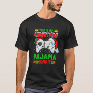 Det här är min julvideo Pajama Santa Hat Gamer T Shirt