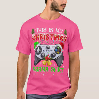 Det här är min julvideo Pajama Santa Hat Gamer  T Shirt