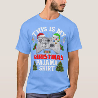 Det här är min julvideo Pajama Santa Hat Gamer  T Shirt