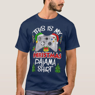 Det här är min julvideo Pajama Santa Hat Gamer T Shirt