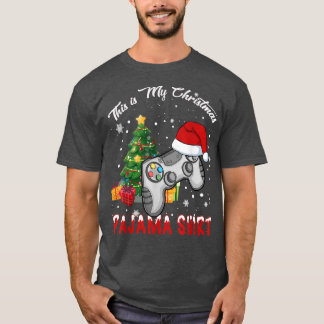 Det här är min julvideo Pajama Santa Hat Gamer  T Shirt