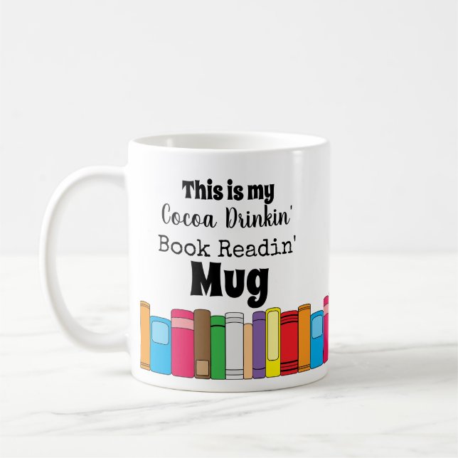 Det här är min kakaodryck, Bok Reading Kaffemugg (Vänster)