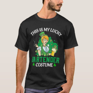 Det här är min Lucky Bartender Costume Lycklig Pat T Shirt