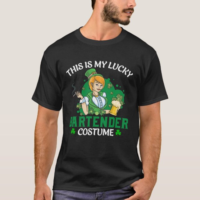 Det här är min Lucky Bartender Costume St Patrick  T Shirt (Framsida)
