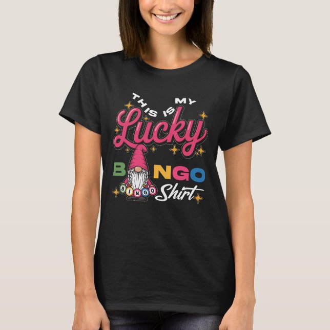 Det här är min Lucky Bingo Shirt Funny Gnome Bingo T Shirt (Framsida)