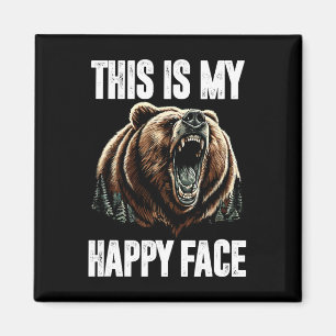Det här är min Lycklig Ansikte Bear Funny Grizzly Magnet