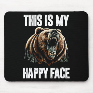 Det här är min Lycklig Ansikte Bear Funny Grizzly Musmatta