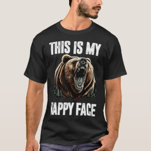 Det här är min Lycklig Ansikte Bear Funny Grizzly T Shirt