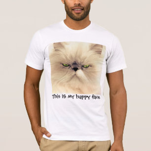 Det här är min lycklig-ansikte, en fin Cat T-shirt