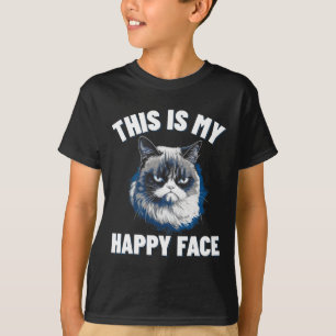 Det här är min Lycklig-Ansikte - luddig katt med g T Shirt
