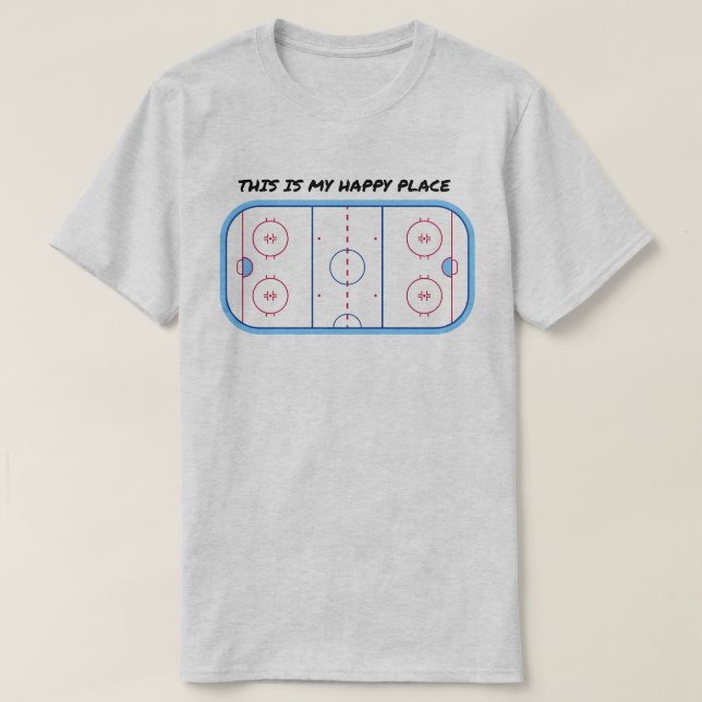 DET HÄR ÄR MIN LYCKLIG STÄLLE ICE HOCKEY RINK T SHIRT (Design framsida)