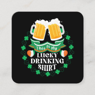 Det här är min lyckliga drickande öl St. Patrick's Fyrkantigt Visitkort