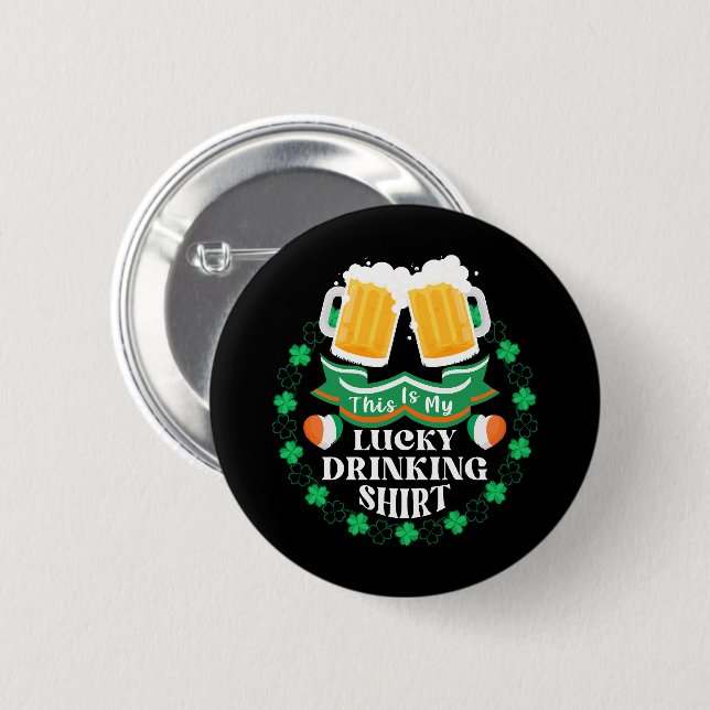 Det här är min lyckliga drickande öl St. Patrick's Knapp (Framsida & baksida)
