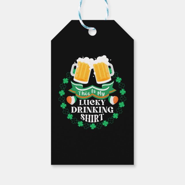 Det här är min lyckliga drickande öl St. Patrick's Presentetikett (Baksidan)