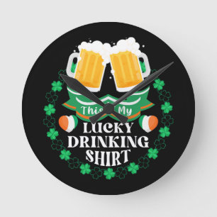 Det här är min lyckliga drickande öl St. Patrick's Rund Klocka