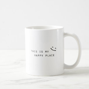 det här är min lyckliga plats enkel modern design kaffemugg