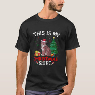 Det här är min Lynxes Santa Hat jul Pajama T Shi T Shirt