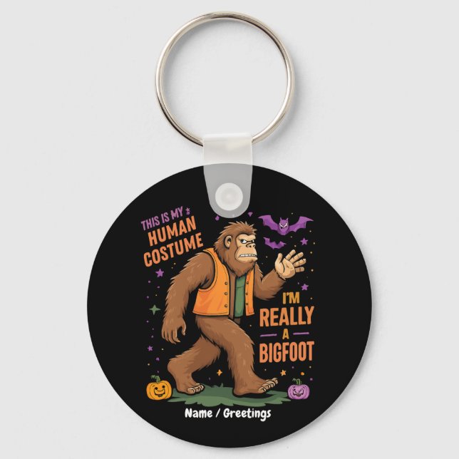 Det här är min mänskliga dräkt.. Jag är Verkligen  Nyckelring (Framsida)