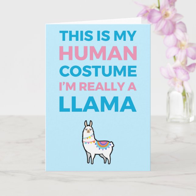 Det här är min mänskliga dräkt - Llama Edition I Kort (Orkide)