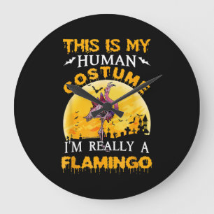Det här är min mänskliga dräkt Verkligen Flamingo Stor Klocka