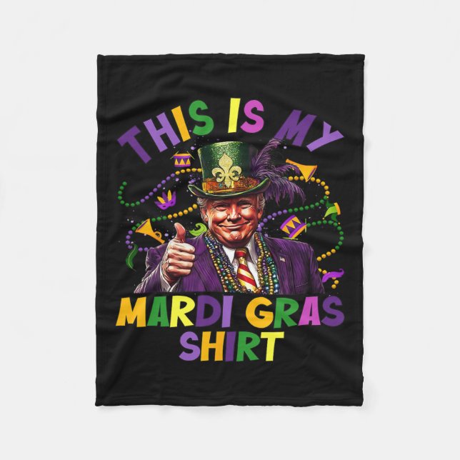 Det här är min Mardi Gras Shirt Funny Trump-ordför Fleecefilt (Framsidan)