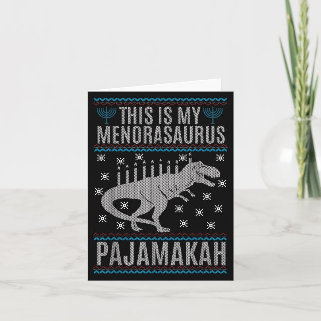 Det här är min Menorah-saurus Lycklig Hanukkah Din Kort (Framsida)