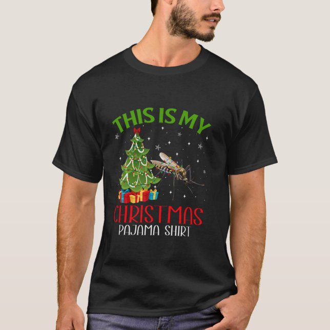 Det här är min Mosquito Kristus Julafton Santa Lju T Shirt (Framsida)
