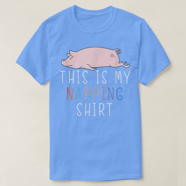 Det här är min Napping Shirt Funny Gris Lazy Joke T (Design framsida)