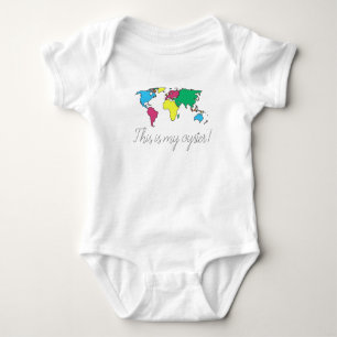 Det här är min ostrons världskarta Baby Onesie T-shirt