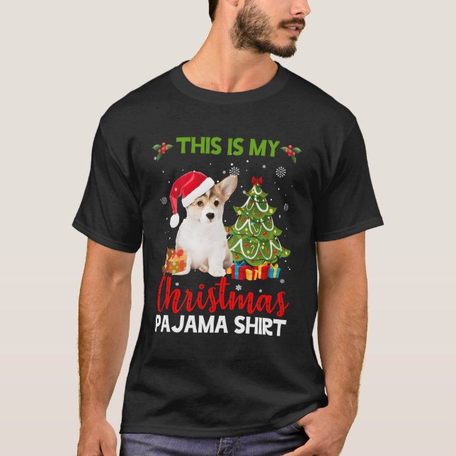 Det här är min Pajama Corgi Santa till jul T Shirt (Framsida)