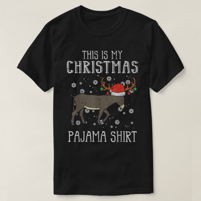 Det här är min Pajama Donkey Julafton PJs Pajam T Shirt (Design framsida)