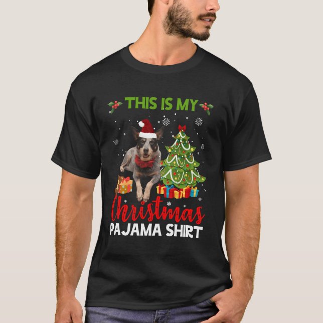 Det här är min Pajama Heeler Santa till jul T Shirt (Framsida)