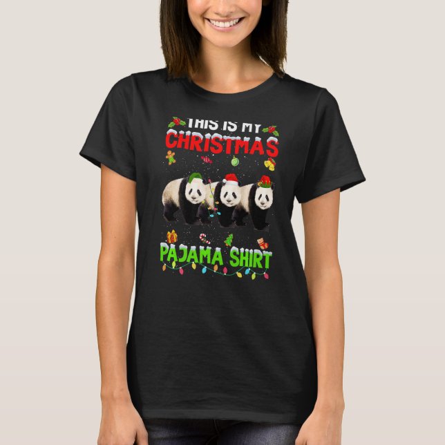 Det här är min Pajama Julafton Panda Bear Square T Shirt (Framsida)