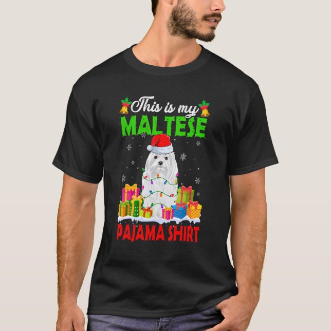 Det här är min Pajama-maltesiska Hund T Shirt (Framsida)