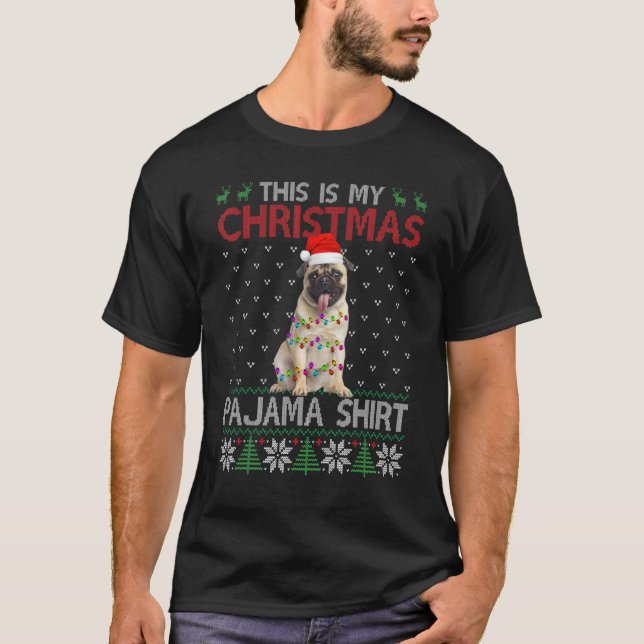 Det här är min Pajama Pug Light Hund T Shirt (Framsida)