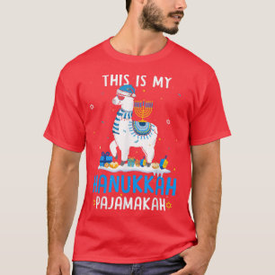 Det här är min Pajamakah Funny Llama Hanukkah Paja T Shirt