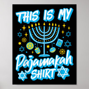 Det här är min Pajamakah Hanukkah Menorah Candles Poster