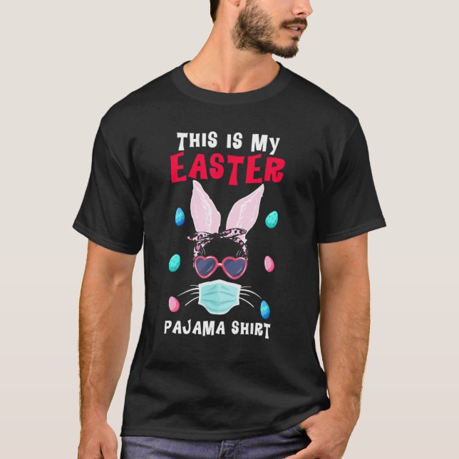 Det här är min Påsk Pajama Cute Påskhare Pajamas T Shirt (Framsida)