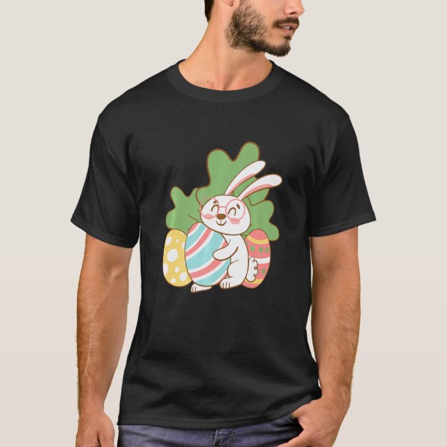 Det här är min Påsk Pajama Lycklig Bunny Pajamas P T Shirt (Framsida)