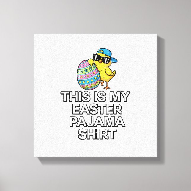 Det här är min påskpyjamas-tröja Chick Egg Pojkar  Canvastryck (Framsida)