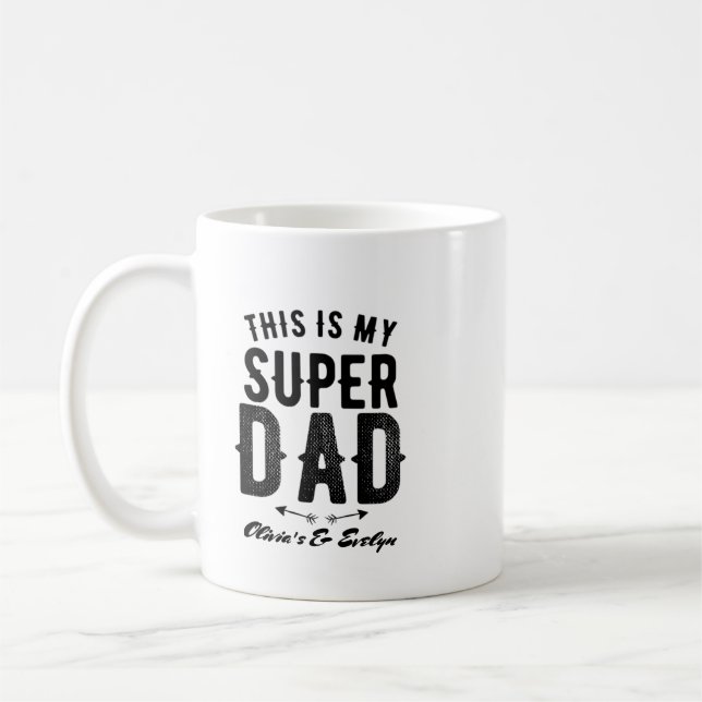 Det här är min Personlig Fars dag i Toppen Pappa Kaffemugg (Vänster)