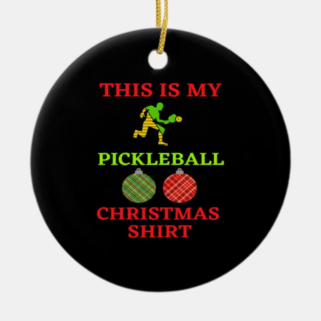 Det här är min Pickleball-julshierarki Julgransprydnad Keramik (Framsidan)